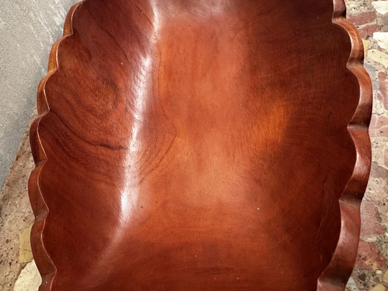 Image 1 of Vintage Reddish Carved Wooden Bowl/Empty Tray - 41/25/H 8 Cm
