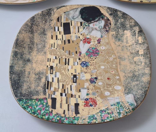 8 Gustav Klimt porcelain collectable plates by Lilien Austria with certificates