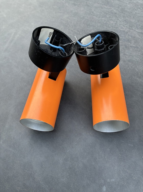 Space Age Wall Spots / Ceiling Lights Orange – Targetti – Retro 70s – Wall lights, Metal, Plastic (photo 6 of 9)