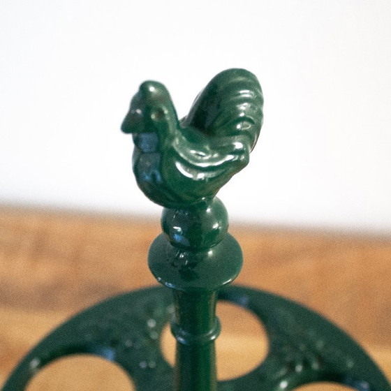 Image 1 of Porte-œufs vintage en fonte verte : design français