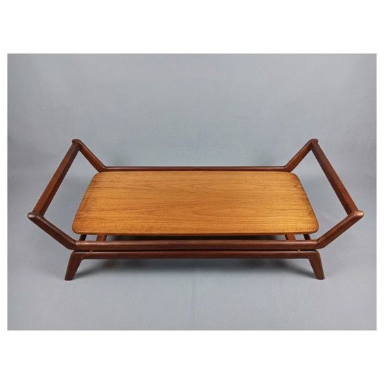 Image 1 of Mesa de centro de mediados de siglo Louis Van Teeffelen - Wébé - teca - tapa reversible