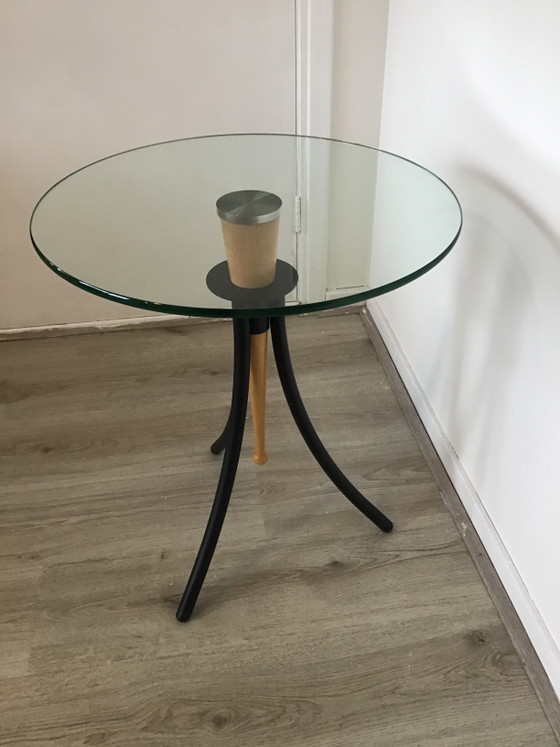 Vintage Design Tafeltje Van Giorgetti – Bijzettafels, Glass, Metal (photo 7 of 8)