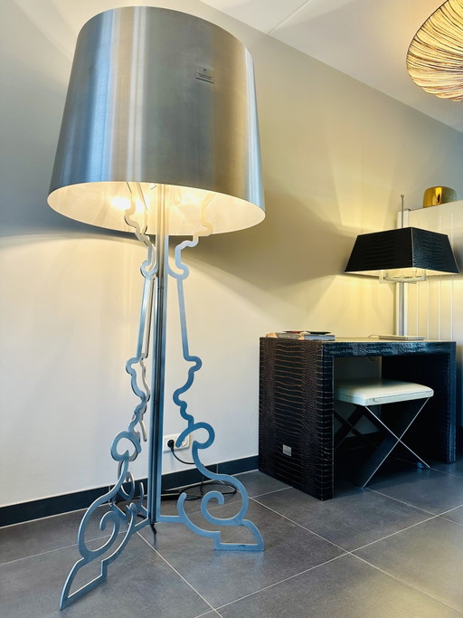 Vintage French Paris Baroque Style XL Floor Lamp – Kartell, vloerlampen, Metal, Glass (photo 2 of 12)