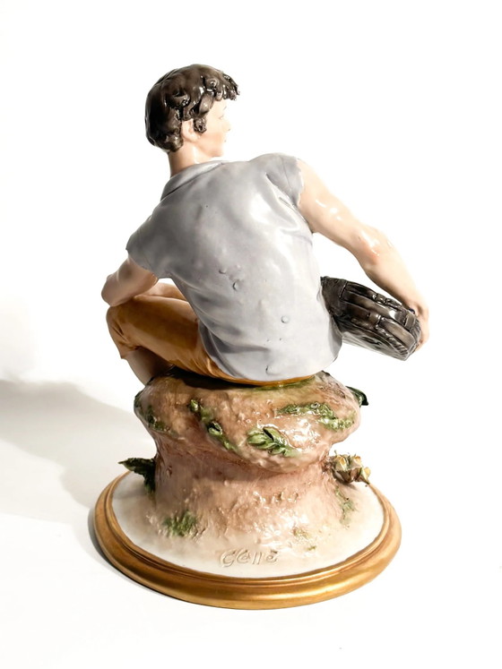 1958 Giuseppe Cappè Capodimonte Porcelain Farmer Sculpture – Barok (photo 7 of 9)