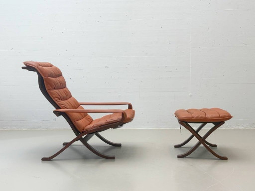 Ingmar Relling “Flex” lounge chair with footstool for Westnofa, Norway, 1960s