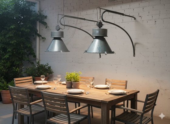 Image 1 of Robust industrial pendant lamp set of 2