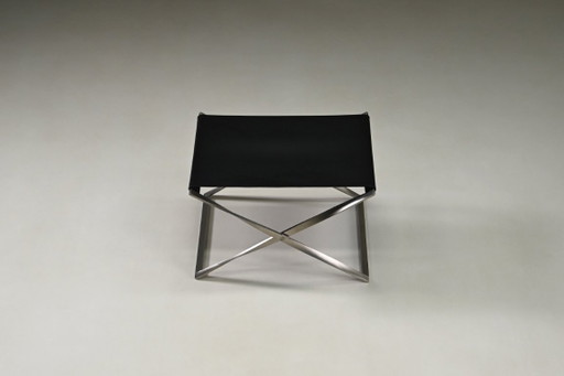 Taburete plegable PK91 de Poul Kjærholm para Fritz Hansen, años 60 en Dinamarca.