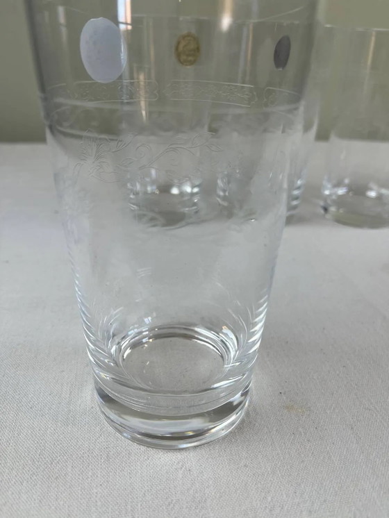 6 gravierte Gläser – Gläser & Karaffe, Crystal, Glass, Bohemian (photo 6 of 8)