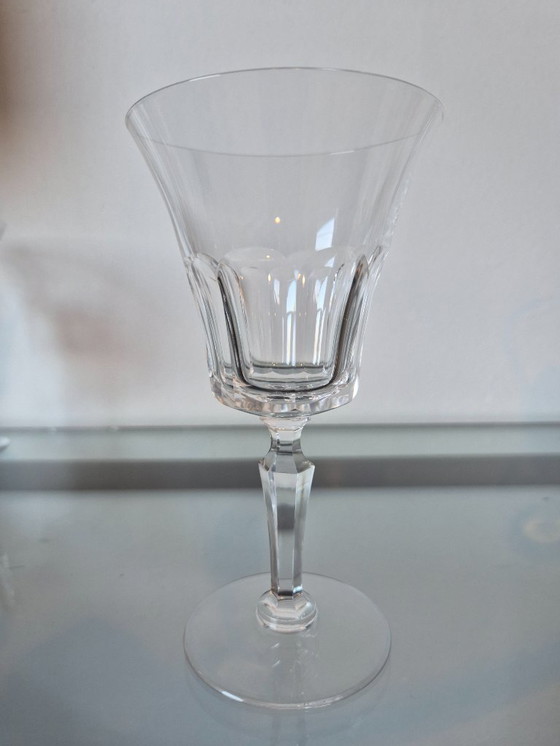 Image 1 of 6x Mid Century Val-Saint-Lambert mondgeblazen wijnglazen