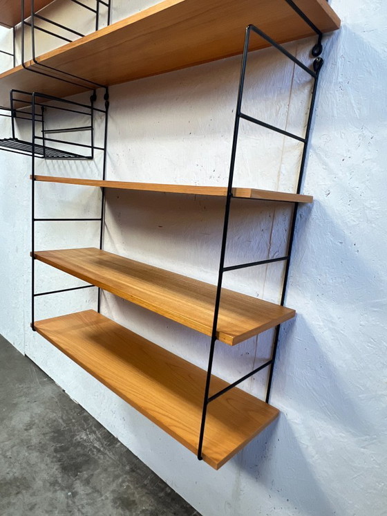 Image 1 of Étagère murale vintage en hêtre / système mural modulaire, Allemagne années 1970