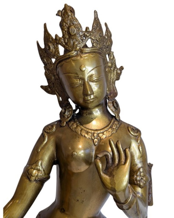 Tara debout monumentale népalaise en bronze doré au feu – XVIIIe/début XIXe siècle - 089 – Sculptures, Gold (photo 10 of 17)