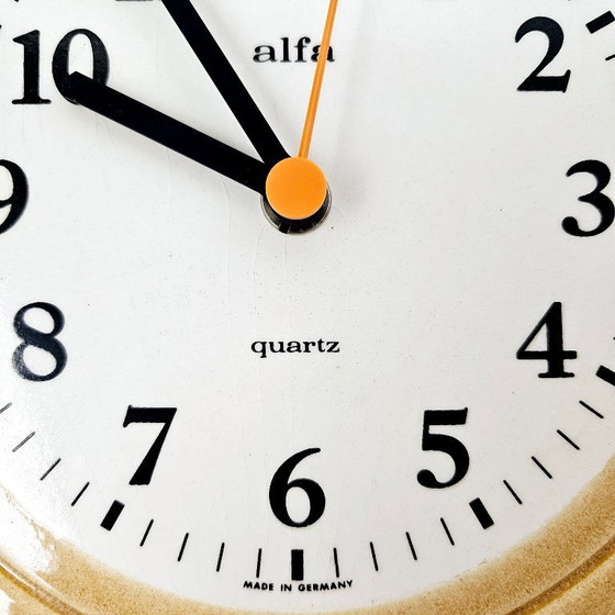 Image 1 of Mid-century Modern Ceramic Wall Clock | Vintage Kitchen Clock | Made in Germany By ALFA Keramik | From the 1970s