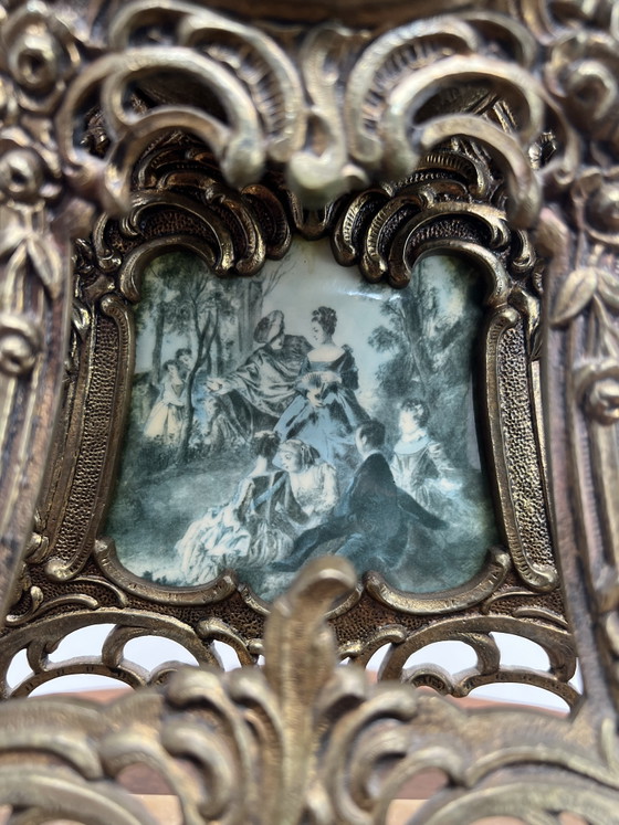 Orologio da camino antico in stile Rococò – Vetro, Marmo (photo 6 of 7)