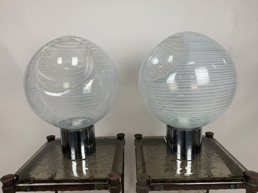 Pair of Glass Table Lamp by Gino Vistosi for Vistosi, 1960s