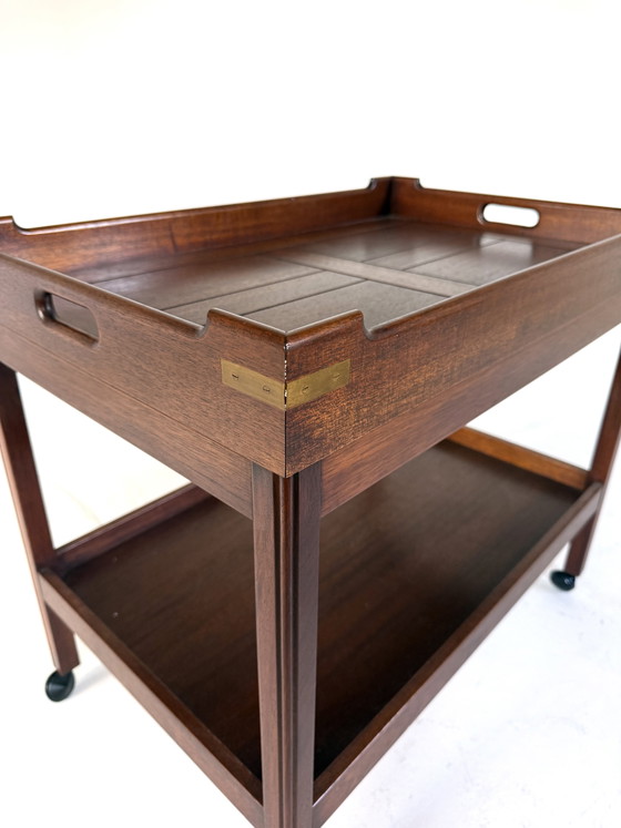 Image 1 of Carrello vintage danese in teak e ottone, anni '60