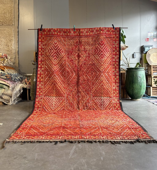Vintage Red Moroccan Berber Rug 210x370 cm