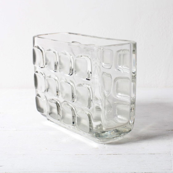 Image 1 of František Vizner Glass Jardinière Vase, Mid-Century Czech Design