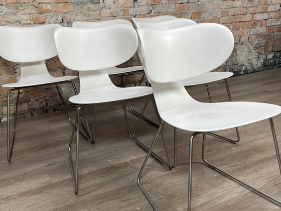 Sawaya & Moroni Maxima Set of 6 – White | William Sawaya – Dining chairs, Plastic, Chrome (photo 2 of 12)