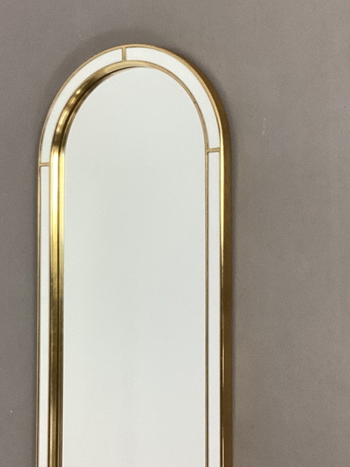 Large facet cut Deknudt mirror with gilded frame vintage