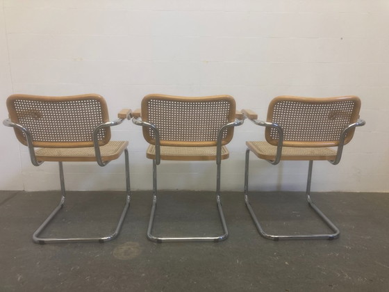 3 X Vintage Cesca Breuer – Merk onbekend, Eetkamerstoelen, Wood, Rattan (photo 12 of 17)