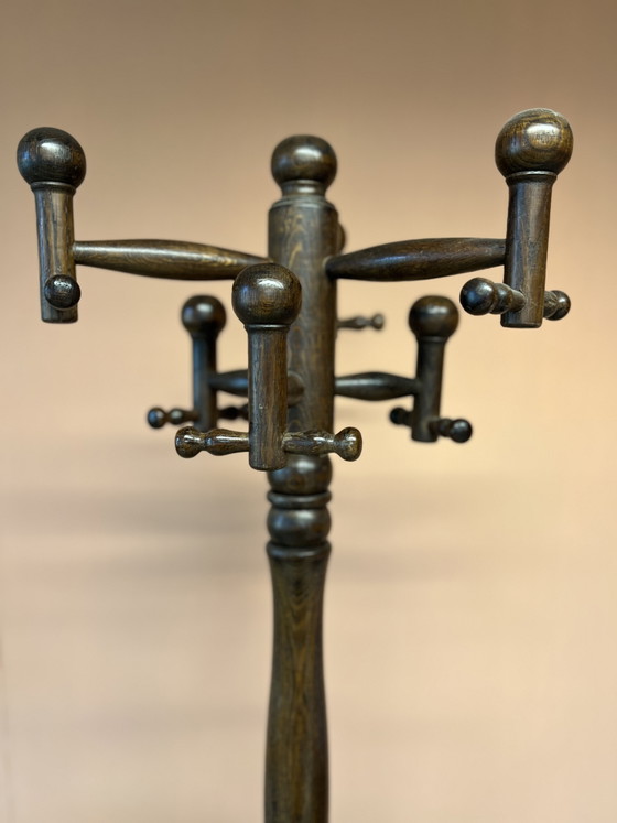 Image 1 of Brutalist vintage eikenhouten kapstok 