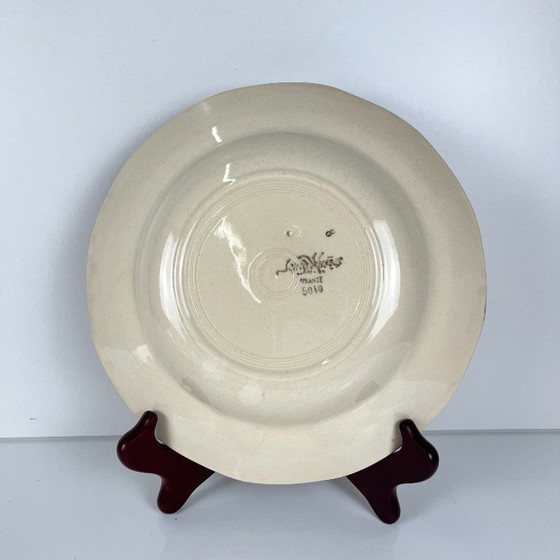 Set van 4 Sarreguemines soepborden met bloemmotief, eerste helft van de 20e eeuw. – Servies, Ceramic (photo 4 of 10)