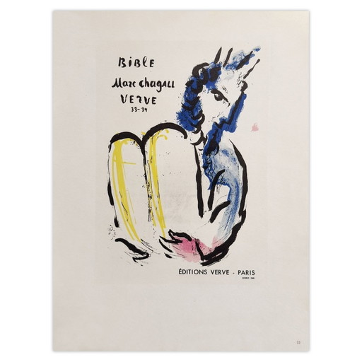 Marc CHAGALL AF 1956 - Póster Bible Verve 1959