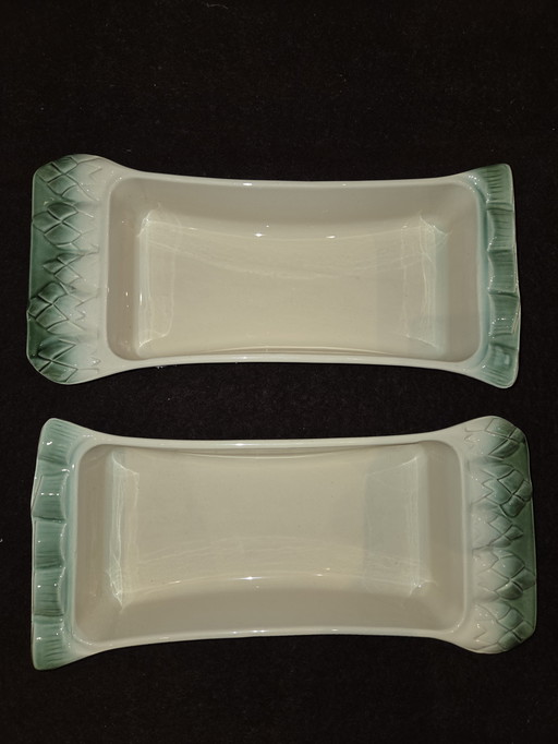 2x Bretonische Majolika-Spargelschale BCI