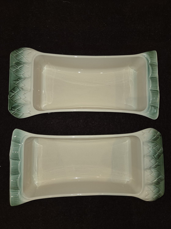 Image 1 of 2x Plato de espárragos de mayólica bretona BCI