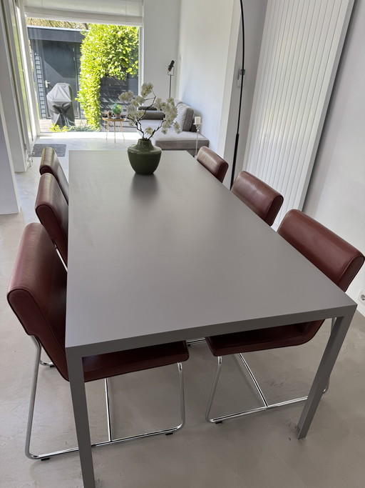 Tavolo da pranzo Metaform K1 in ceramica, colore 817 grigio topo