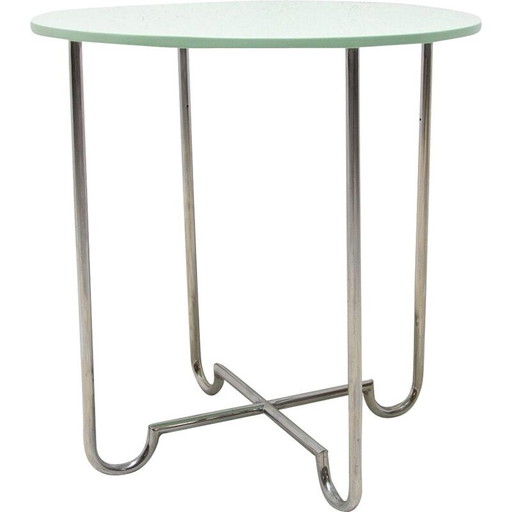 Tavolino da caffè cromato vintage bohémien di Hynek Gottwald, Cecoslovacchia 1930