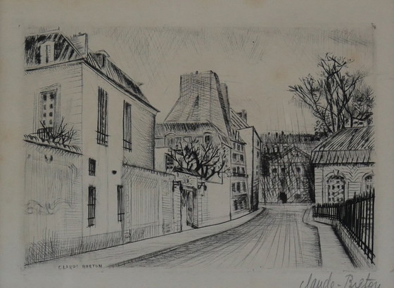 Image 1 of Gravure originale en noir et blanc signée Claude BRETON