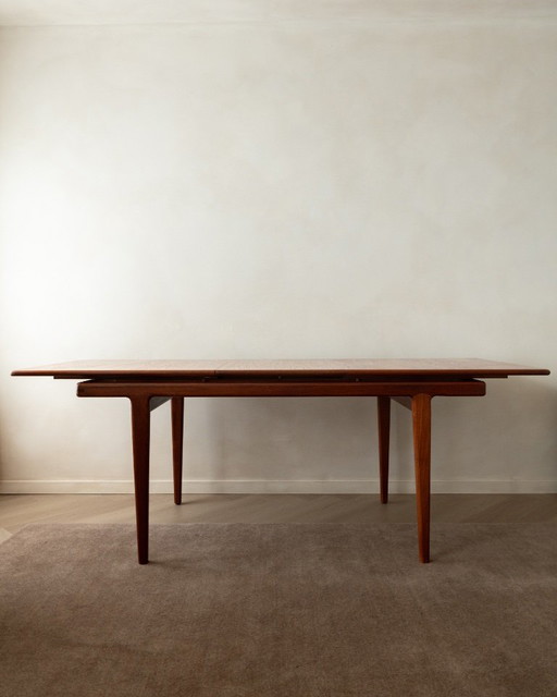 Danish Modern Teak Extendable Dining Table Attributed to Sven Ellekaer, Denmark, 1960s – eettafels, Wood (photo 2 of 18)