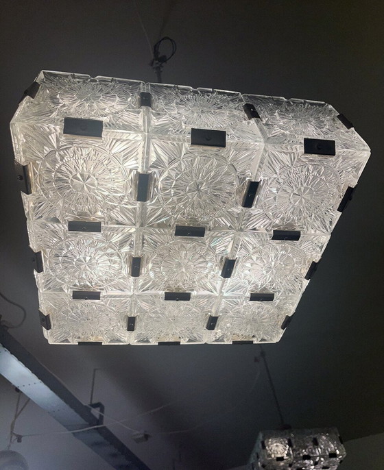 Image 1 of Mid-Century Glass Chandelier by Kamenicky Senov, Czech Republic, 1960s - 10 Available