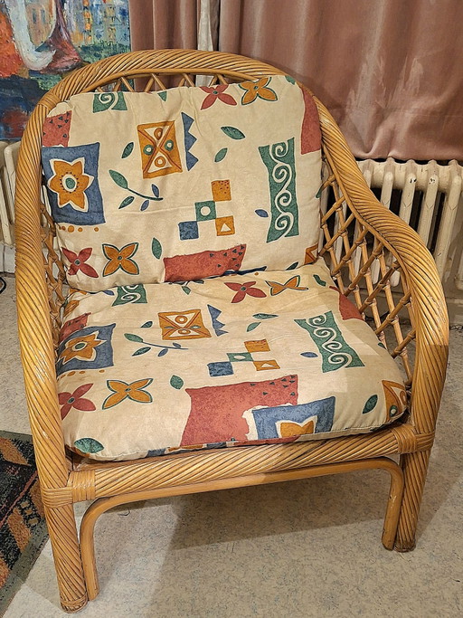 Vintage Rotan Fauteuil "Model 1" (Jaren '70/'80) – Boho / Retro