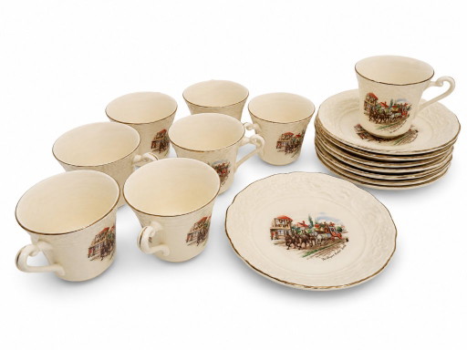 Service CCB Imperial Crown Ivory Stone – « La Diligence » – servies, Ceramic