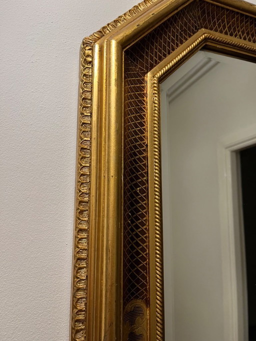 Gilded Mirror With Faceted Glass