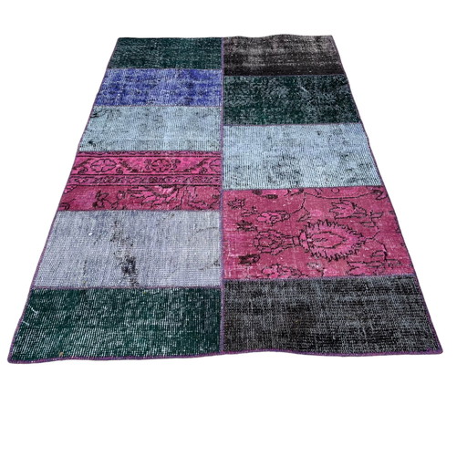 Türkischer Vintage -Patchwork-Teppich