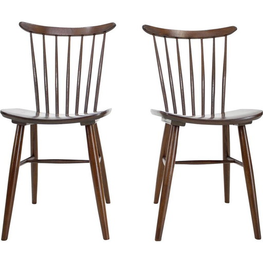 Set di 4 sedie da pranzo vintage in legno in stile scandinavo, 1960