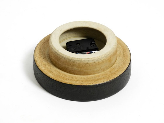 Image 1 of Precioso reloj de pared redondo de cerámica de los años 70 hecho a mano