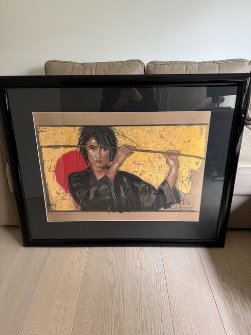 Quadro di Nico Vrielink - Donna con bastone
