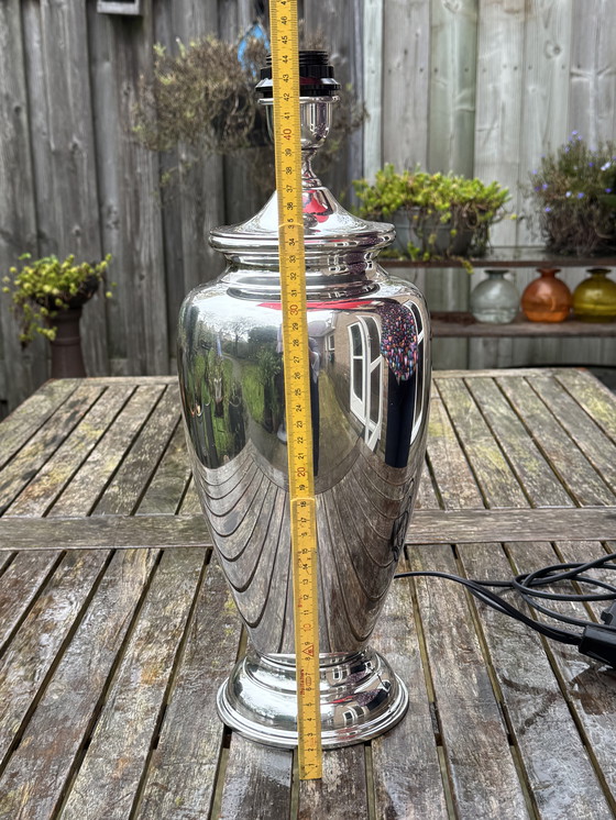 Image 1 of Luxe Franse Étain 95% lampvoet ('80) | Zwaar klassiek-chique designstuk