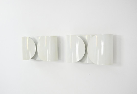 Image 1 of White Foglio Sconces by Tobia & Afra Scarpa for Flos, 1960s, Set of 2