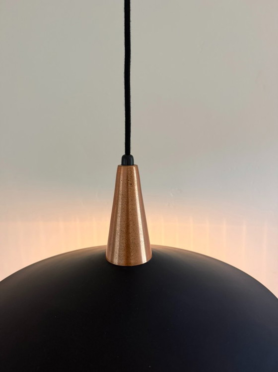Vintage Danish copper glass pendant - 1960's style lamp, Danish design, Pendant lamps, Aluminium, Black (photo 4 of 9)