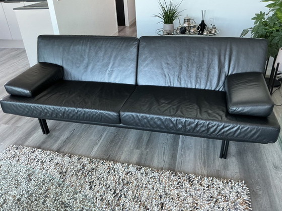 Sofá de cuero negro estilo HF – HF Style, Leather, Metal (photo 4 of 10)