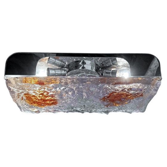 Image 1 of Venini Italy Wandleuchte „Stone“, Design aus den 70er Jahren, dickes Säureglas