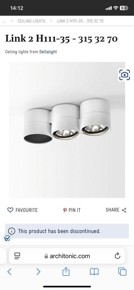 Image 1 of 3x Delta Light Link 311 opbouwspot (3x3 halogeen) (design, wit)