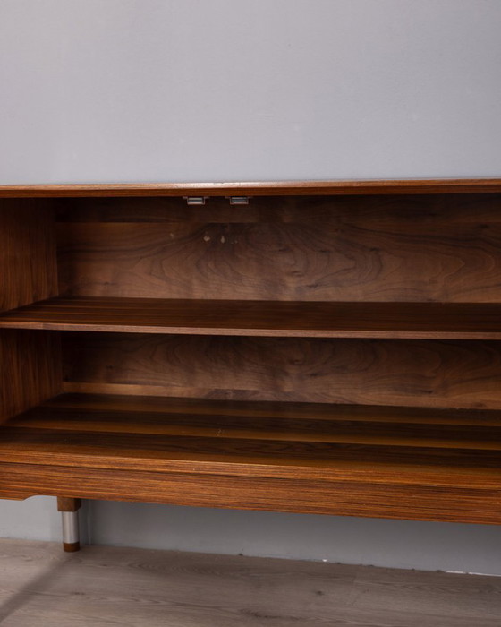 Image 1 of VINTAGE 1960s WOODEN SIDEBOARD WITH BAR COMPARTMENT, ITALIAN DESIGN