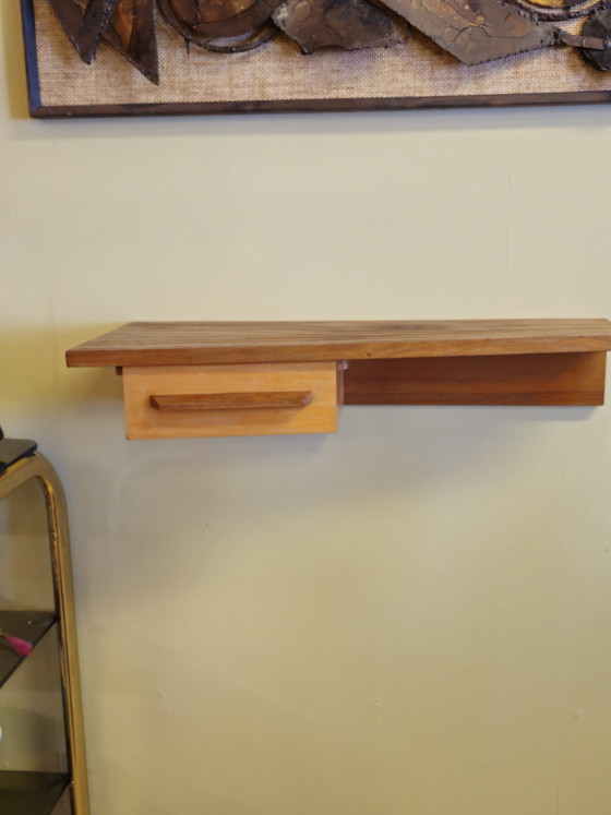 Image 1 of Mobiletto da parete vintage di metà secolo, mobiletto da corridoio, mensola a muro, portachiavi sospeso