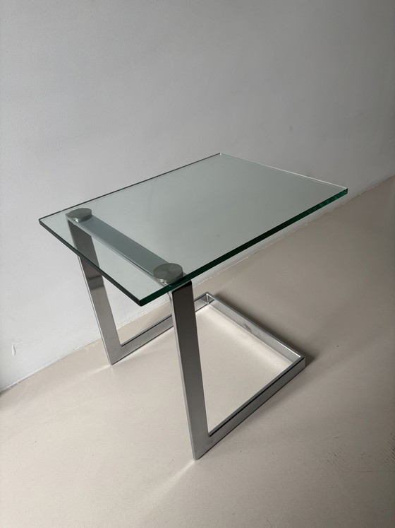 Image 1 of Postmodern “Gebra” Floating Glass Side Table German